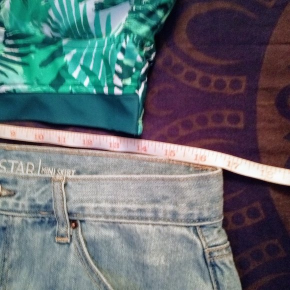 Vanilla Star Y2K Deconstructed Denim Mini Skirt Sz 13 - Picture 11 of 13